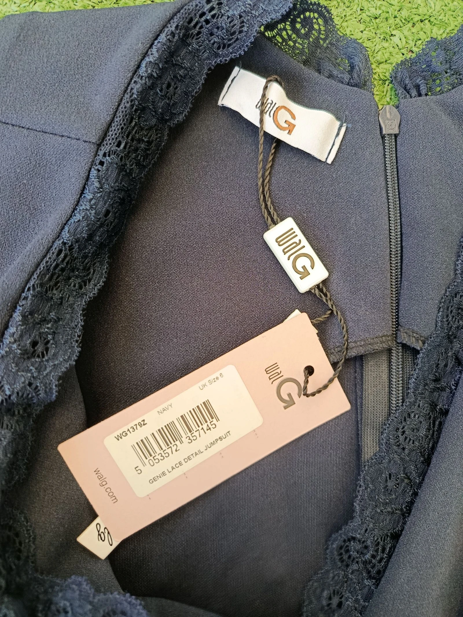 Combinado sin mangas azul marino detalles de telle WalG nuevo – photo 9